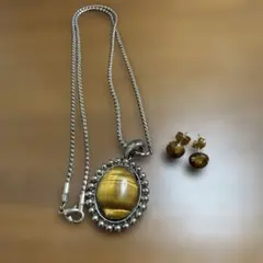 タイガーズアイ ネックレス　ピアス