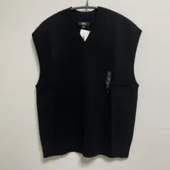 【新品タグ付】UNIQLO :C♪ニットベスト ブラック 男女兼用 サイズM