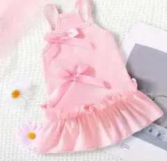 犬服ピンクキャミソールドレス