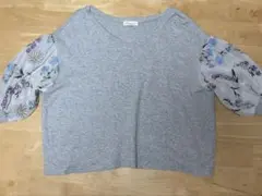 earth music&ecology 花柄袖切替カットソー