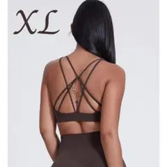 ブラウンXLサイズ スポーツブラ ヨガウェア タンクトップ ブラトップ トップス