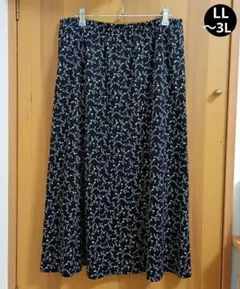 LL〜3L NATURAL BEAUTY BASIC ロングスカート ブラックのサムネイル
