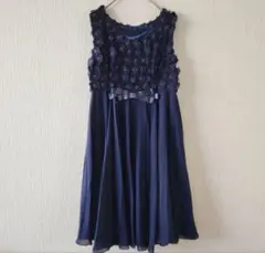 パーティードレス（M）花柄刺繍ドレスワンピース/結婚式/オケージョン/発表会