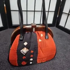 未使用品可愛い和装用バッグ 赤と黒とショールセット