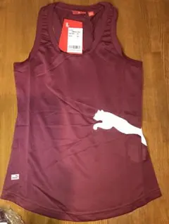 新品未使用人気　Puma 大ロゴバーガンディ タンクトップ　送料無料24H内発送