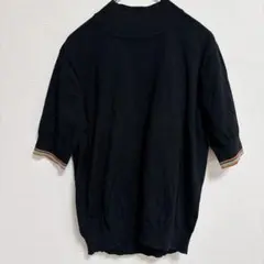 【美品】ポールスミス 五分袖 ニット カットソー マルチカラー 黒 Mサイズ