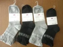 フリル付きソックス 4足セット グレー ブラック