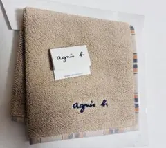 【新品未使用】agnis b. ベージュ チェック タオルハンカチのサムネイル