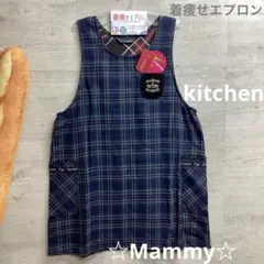 着痩せエプロン　チュニック　ワンピースタイプ　キッチン　保育士エプロン