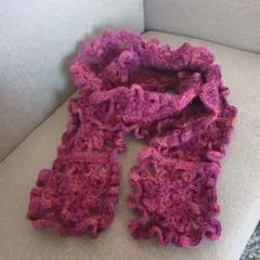 マフラー　スヌード　花　グラニースクエア　ハンドメイド　かぎ針編　グラデーション