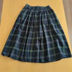 チェック フレアスカート M-L