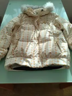 ダウンジャケット ファー付き クリーム色