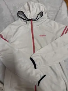adidas neo フード付きジャケット ホワイト パーカー Lサイズ