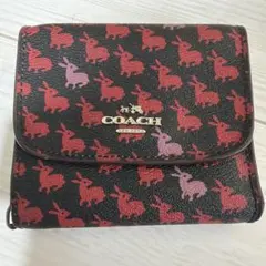 COACH ラビット柄 三つ折り財布