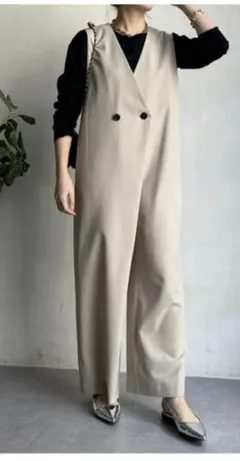 美品！DouDou ダブルブレスト サロペット オールインワンのサムネイル