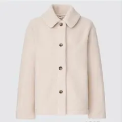 ユニクロ ボアフリースステンカラーショートコート 　L