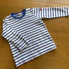 mikihouse 長袖カットソー 70-80 青と白のストライプ