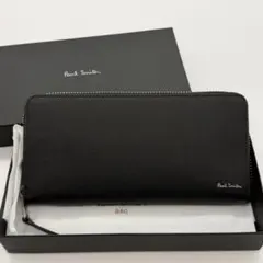 新品未使用　ポールスミス　ブライトストライププラー　長財布　サフィアーノ　黒