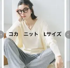 【美品】Coca 春ニットＶネックLサイズ