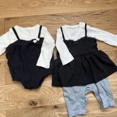 【70cm、80cm 2枚セット】ベビー用セレモニーロンパース