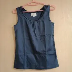 【組曲】タンクトップ　ネイビー　М　綿100%