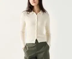 タイムセール　ユニクロ　メリノリブポロカーディガン