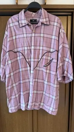 HARE 半袖シャツ M ピンク系チェック