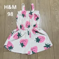 H&M ロンパース いちご柄 パイル地 98cmのサムネイル