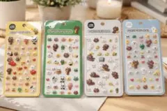 LINE FRIENDS ラインフレンズぷくぷくシール4枚セット