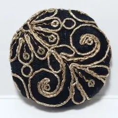 インド刺繍 №2958 黒ゴールド ㊳ミリ