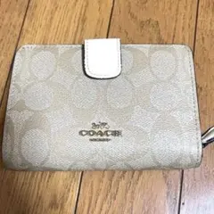 COACH 二つ折り財布 ベージュ ホワイト 財布