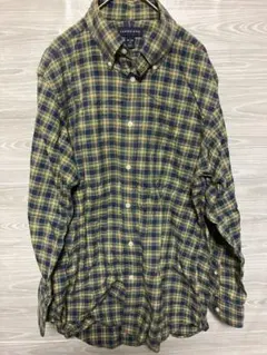 LANDS'END ランズエンド メンズ ネルシャツ チェック柄 胸ポケ 古着のサムネイル