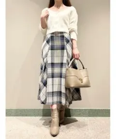 【snidel】ロービングチェックミディスカートのサムネイル