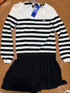 バーバリーブルーレーベル ストライプニットチュニックワンピースです✨