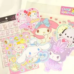 マイメロ　シナモロール　クロミ　シール　大きめステッカー　まとめ売り　ゆめかわ