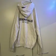 ESSENTIALS フルジップパーカー XS オートミール FOG ESSENTIALS - 21SS BACK LOGO HOODIE (RUBBER) / ライト