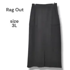 Rag Out　ストレッチタイトロングスカート　3L　ブラック　スリット付きのサムネイル