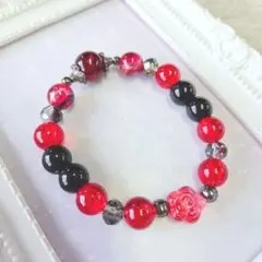 ブレスレット【J251】赤 レッド ハンドメイド