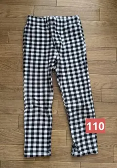 【110】　裏起毛レギンス　白黒チェック