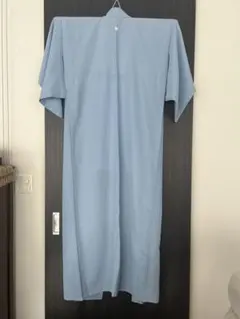 水色 色無地 着物 夏物　縦絽