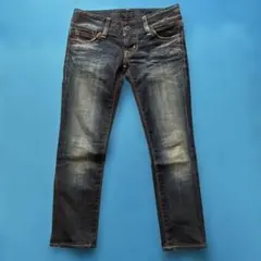 MOUSSYマウジーヴィンテージ　スキニーデニムパンツ　ビンテージ加工