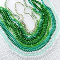 カットガラス ✽ グリーン系カラー 15 本　まとめ売り　　no. 149