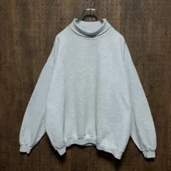 90s USA製 PLUMA タートルネック　スウェット　無地　dsw09