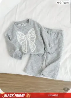 SHEIN グレー 蝶の刺繍 トレーナーセット 18-24M