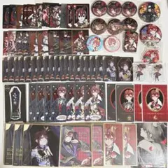 ツイステ リドルローズハート グロマス 缶バッジ アクスタ ウエハースカード色紙