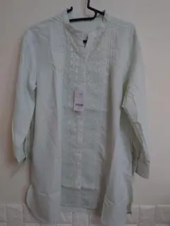 新品タグ付き✡Zelalゼラール刺繍入りミントグリーン長袖チュニック