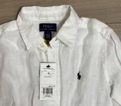 美品✨ POLO ポロラルフローレン リネンシャツ パフスリーブ 麻100 