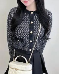 INGNI フェザーツイードニットカーディガン