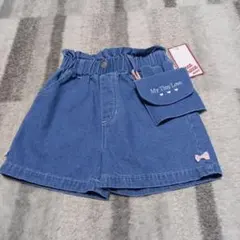 ricca ricca mini デニムブルー 　130cmハーフパンツ