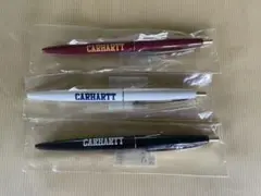 ◼️新品未使用 Carhartt ボールペン 3本セット 黒　白　エンジ